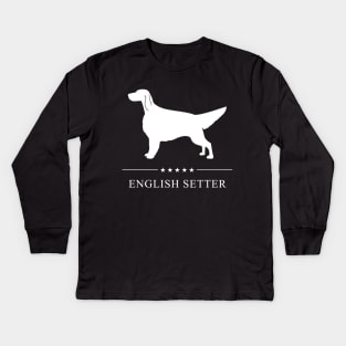 English Setter Dog White Silhouette Kids Long Sleeve T-Shirt
